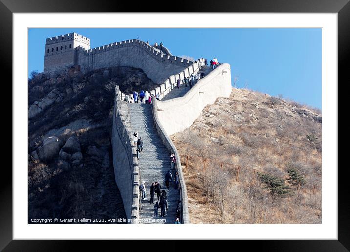 Great Wall of China at Badaling near Beijing, China  Framed Mounted Print by Geraint Tellem ARPS