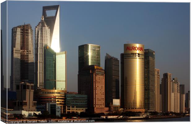 Shanghai skyline, China Canvas Print by Geraint Tellem ARPS