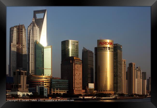 Shanghai skyline, China Framed Print by Geraint Tellem ARPS