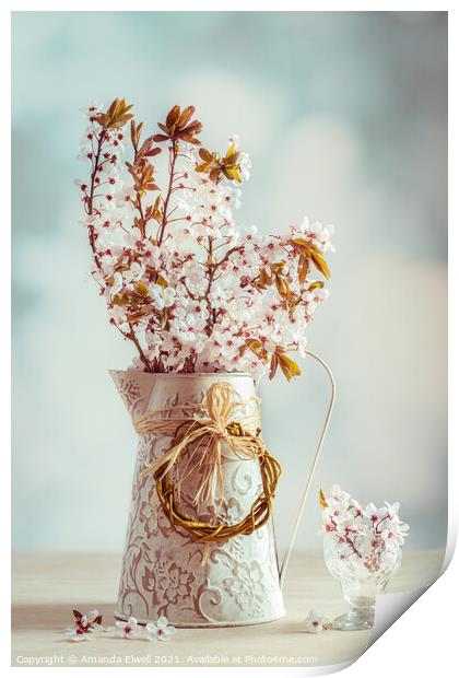 Vintage Spring Blossom Print by Amanda Elwell