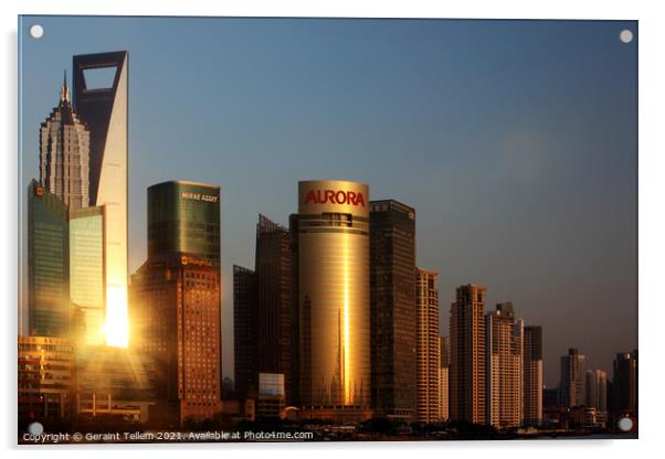 Shanghai skyline, China Acrylic by Geraint Tellem ARPS