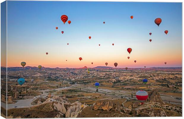 Balloons over Cappadocia, Turkey Canvas Print by Arterra 