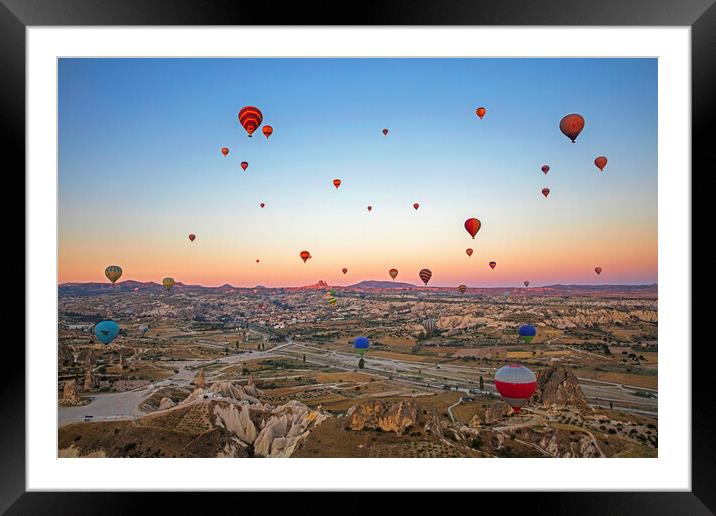 Balloons over Cappadocia, Turkey Framed Mounted Print by Arterra 