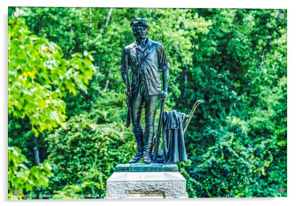 Minute Man Statue Old North Bridge American Revloution Monument  Acrylic by William Perry