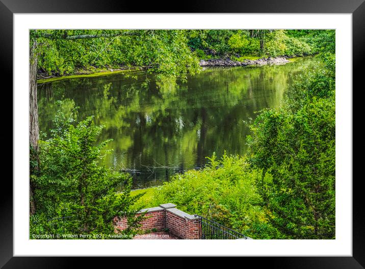 Concord River American Revloution Monument Massachusetts Framed Mounted Print by William Perry