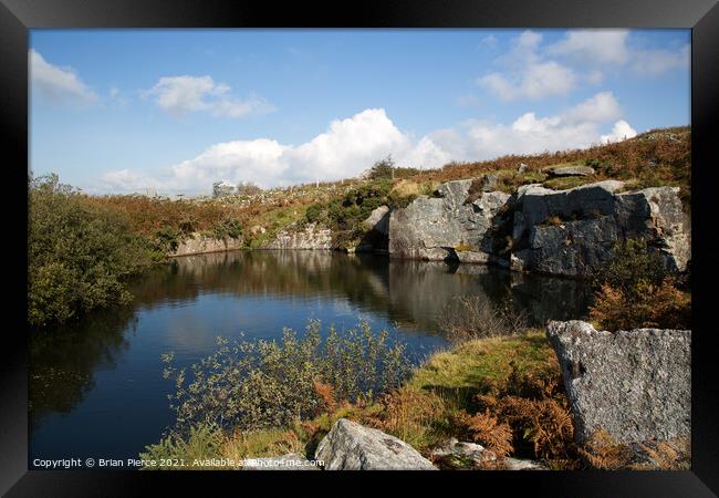 Flooded quarry, Bodmin Moor Framed Print by Brian Pierce