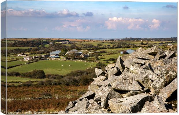 The view from Carbilly Tor towards St Breward, Bod Canvas Print by Brian Pierce