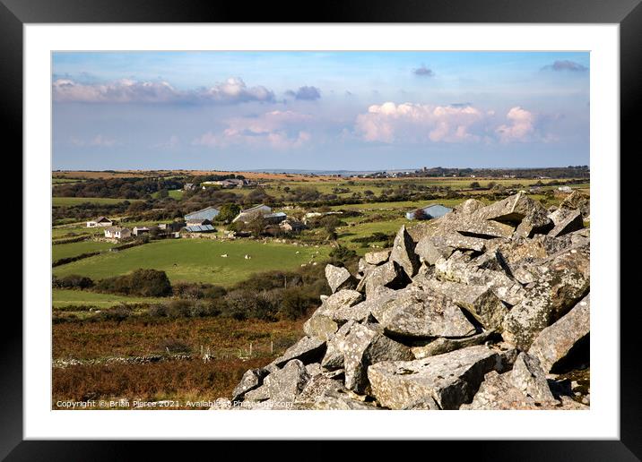 The view from Carbilly Tor towards St Breward, Bod Framed Mounted Print by Brian Pierce