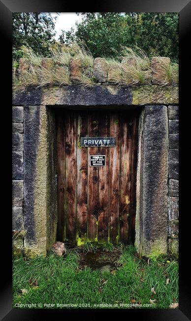 Private Door Framed Print by Peter Brownlow