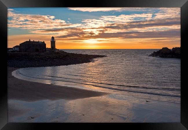 Portpatrick Sunset Framed Print by Derek Beattie