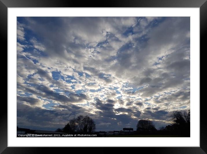 Sky cloud Framed Mounted Print by David Forrest