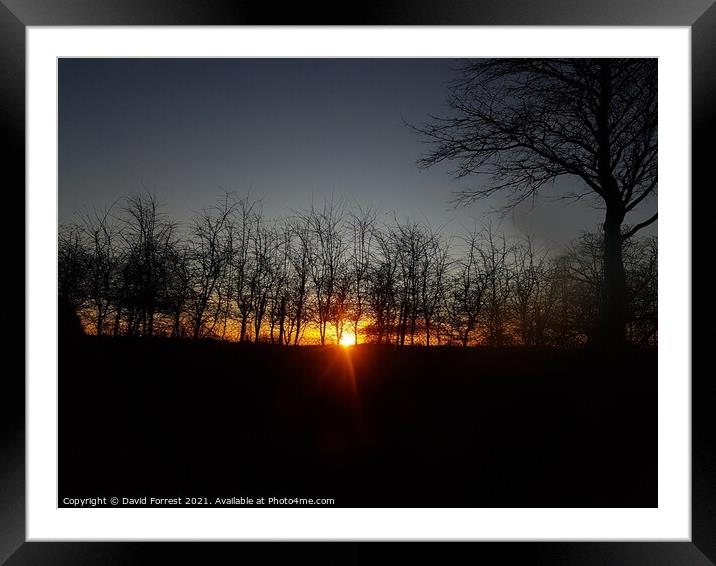 Sunset Framed Mounted Print by David Forrest