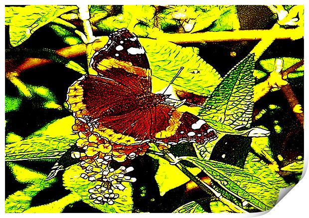 Fractal Butterfly Print by Trevor Kersley RIP