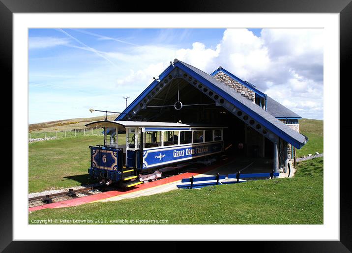 The Great Orme Tramway tram Framed Mounted Print by Peter Brownlow