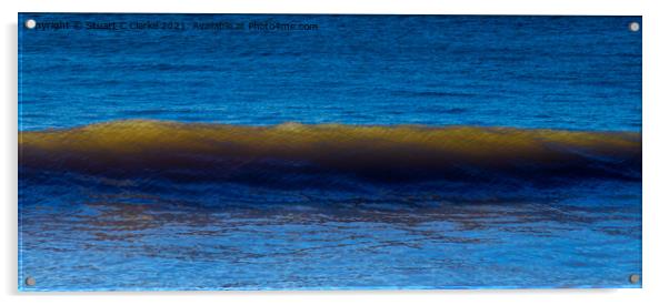 Golden wave Acrylic by Stuart C Clarke
