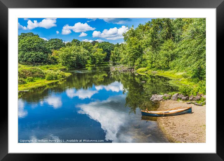 Canoe Concord River American Revloution Monument Massachusetts Framed Mounted Print by William Perry