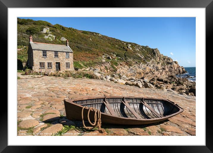 Old boat, Penberth Cove, Cornwall  Framed Mounted Print by Brian Pierce
