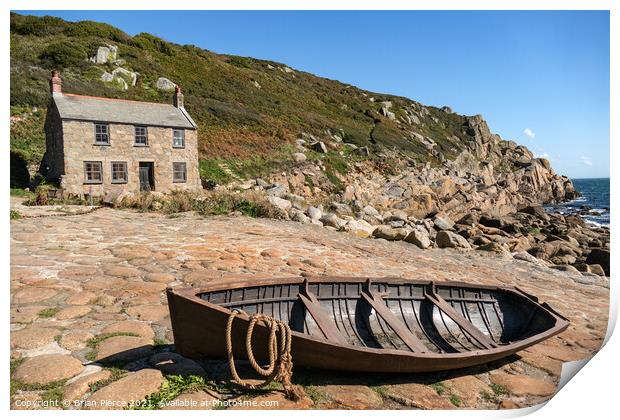 Old boat, Penberth Cove, Cornwall  Print by Brian Pierce