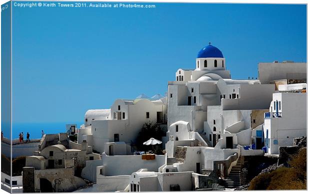 Oia, Santorini, Greece Canvas Print by Keith Towers Canvases & Prints