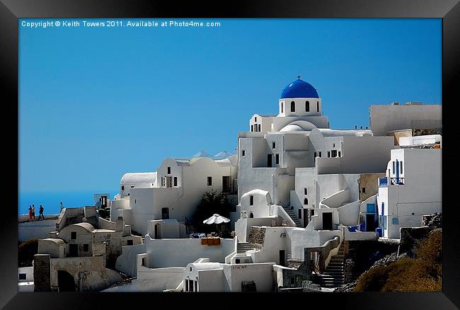 Oia, Santorini, Greece Framed Print by Keith Towers Canvases & Prints