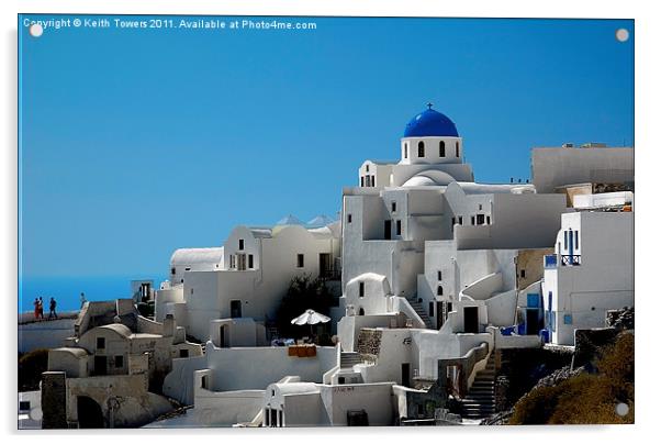 Oia, Santorini, Greece Acrylic by Keith Towers Canvases & Prints