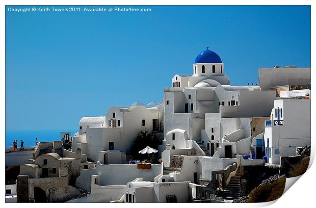 Oia, Santorini, Greece Print by Keith Towers Canvases & Prints