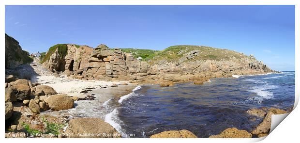 A Panoramic view of Porthgwrra, Cornwall  Print by Brian Pierce