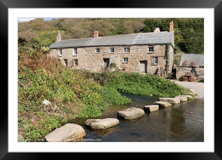 Stepping Stones, Penberth Cove, Cornwall. Framed Mounted Print by Brian Pierce