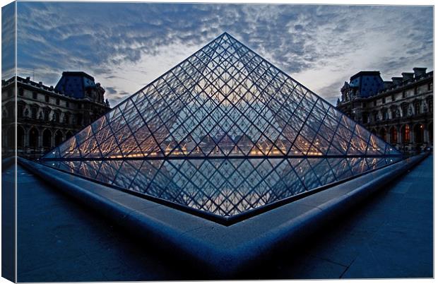 Louvre Glass Pyramid Canvas Print by Andy Wager