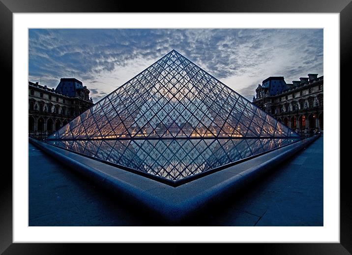 Louvre Glass Pyramid Framed Mounted Print by Andy Wager