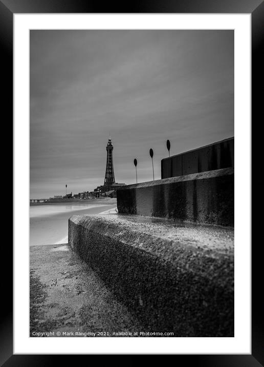 Black and white pool Framed Mounted Print by Mark Rangeley