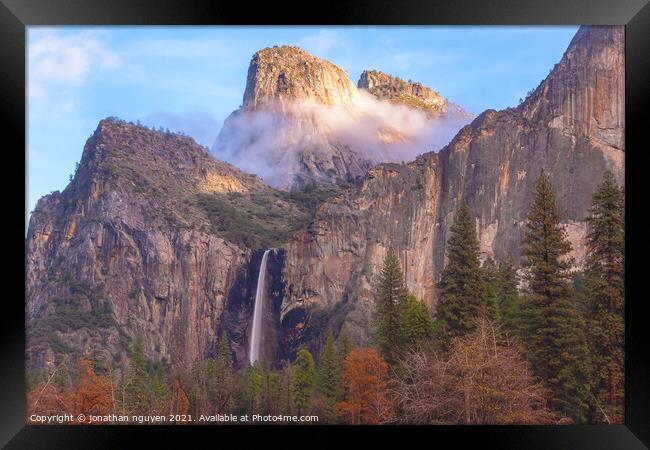 Cathedral Rocks and Falls Framed Print by jonathan nguyen