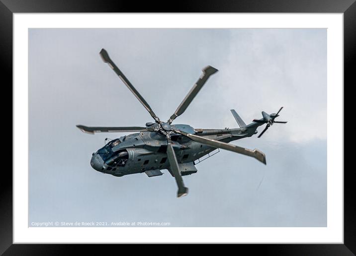 Augusta Westland Merlin Helicopter Framed Mounted Print by Steve de Roeck