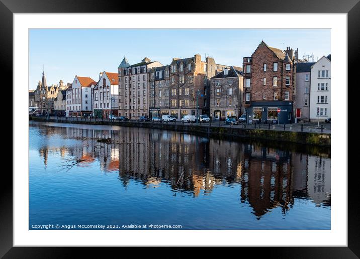 Buildings on The Shore in Leith, Edinburgh Framed Mounted Print by Angus McComiskey