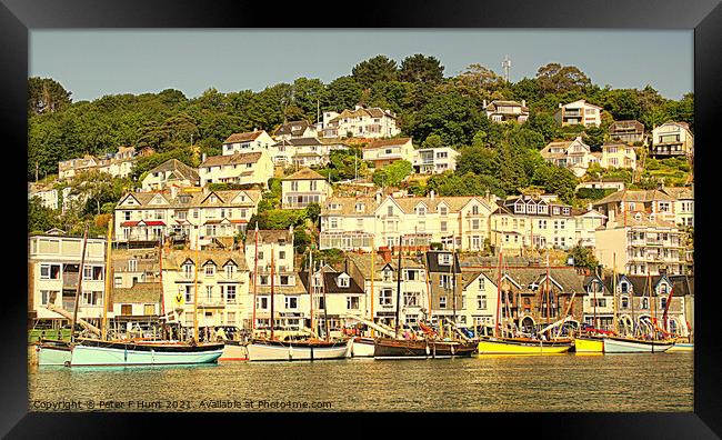 Cornish Luggers Moored At Looe Framed Print by Peter F Hunt