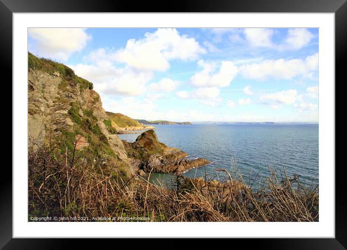 Cornish Coastline. Framed Mounted Print by john hill