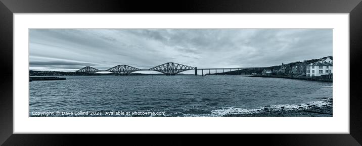 Forth Rail Bridge, Edinburgh, Scotland - Monochrome Framed Mounted Print by Dave Collins