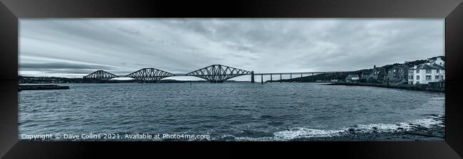 Forth Rail Bridge, Edinburgh, Scotland - Monochrome Framed Print by Dave Collins