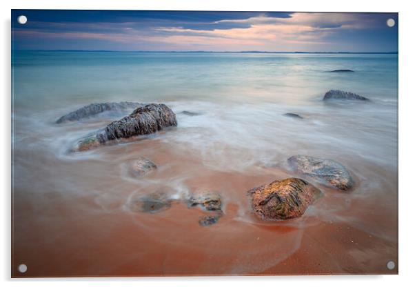 Dornoch Beach Sunrise Acrylic by John Frid
