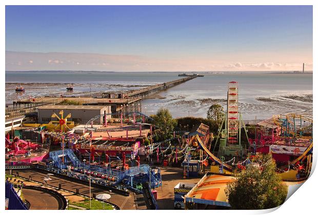 Adventure Island Southend Pier Essex England Print by Andy Evans Photos