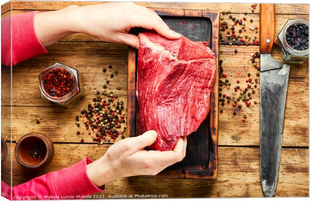 Raw beef meat Canvas Print by Mykola Lunov Mykola