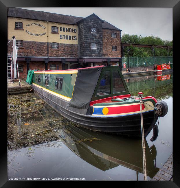 Narrowboat on Stourbridge Canal Framed Print by Philip Brown