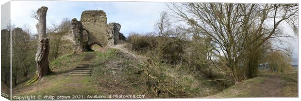 Wigmore Castle - Panorama Canvas Print by Philip Brown