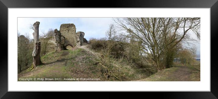 Wigmore Castle - Panorama Framed Mounted Print by Philip Brown