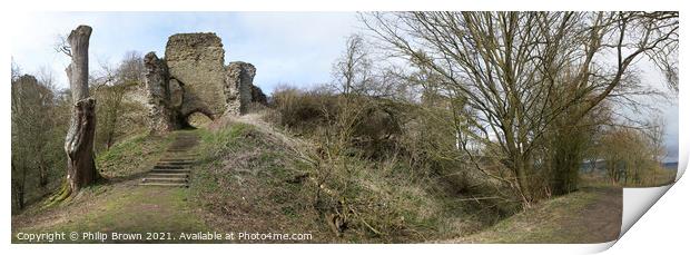 Wigmore Castle - Panorama Print by Philip Brown