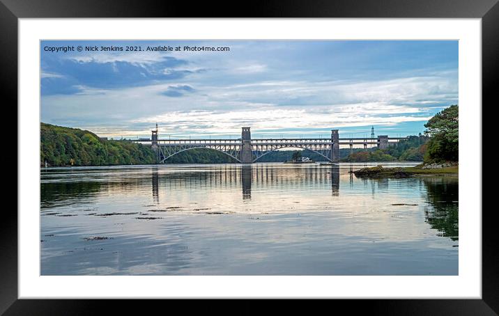 Britannia Bridge over the Menai Strait Anglesey  Framed Mounted Print by Nick Jenkins