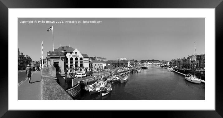Weymouth Harbour from Bridge in Dorset Framed Mounted Print by Philip Brown