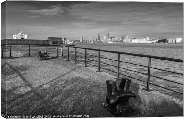 Views over River Mersey towards Liverpool Canvas Print by Phil Longfoot