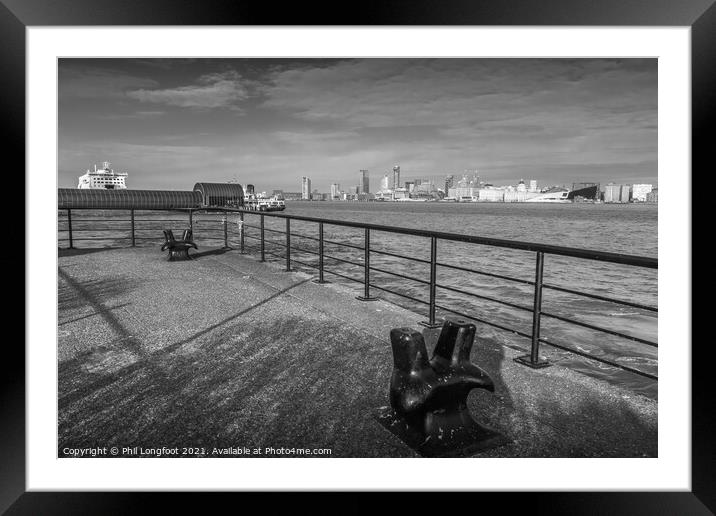 Views over River Mersey towards Liverpool Framed Mounted Print by Phil Longfoot