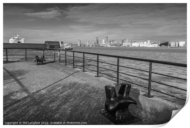 Views over River Mersey towards Liverpool Print by Phil Longfoot